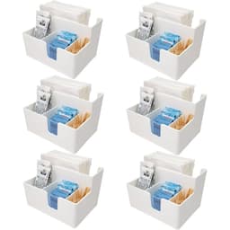 Kit 6 Porta Sachês Guardanapos Açúcar Organizadores Bancada Branco