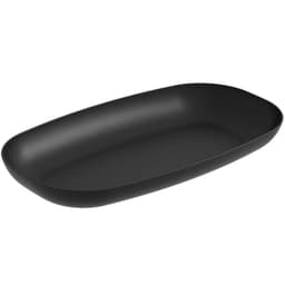 Travessa Bandeja 38x21cm Servir Petisco Sushi Oriental Retangular Preta Coza Uno