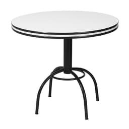 Mesa de Jantar Redonda Special Branca e Preta 90 cm