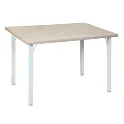 Mesa de Jantar Retangular Fabíola Branca e Bege 120 cm