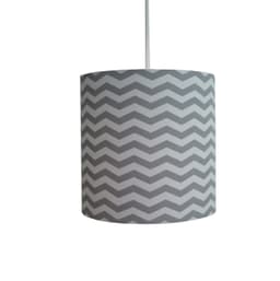 Luminária Pendente Chevron Cinza e Branco
