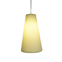 Luminária Pendente Tecido Arabesco Amarelo