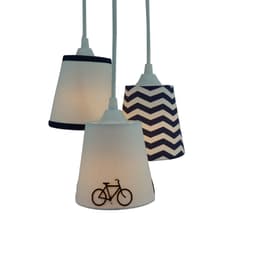 Lustre Pendente Bicicleta Chevron Azul Marinho e Branco