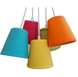 Lustre Pendente Cacho 5 Cúpulas Colorido