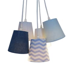 Lustre Pendente Cacho Mix Jeans e Chevron Azul