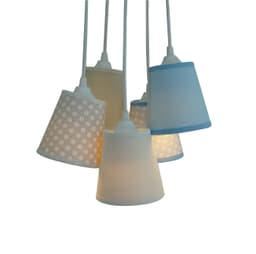 Lustre Pendente Luminária Poás Bege e Azul