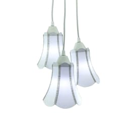 Lustre Pendente Paris Cacho Triplo Branco com Detalhes em Cinza