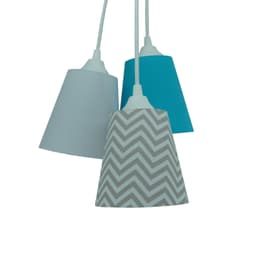 Lustre Pendente Quarto Bebê Chevron Cinza e Turquesa