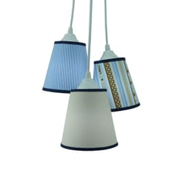 Lustre Pendente Quarto de Bebê Azul Marinho, Azul Bebê e Bege