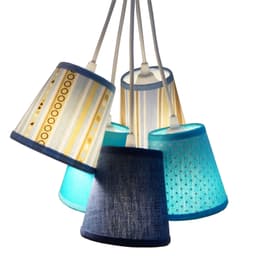 Lustre Pendente Quarto de Bebê com 5 Cúpulas de Tecido