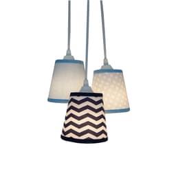 Lustre Pendente Triplo Bebê Chevron Azul Marinho