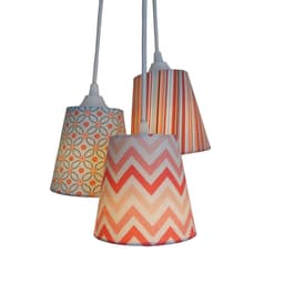 Pendente Triplo Bebê Chevron Tons de Azul e Rosa