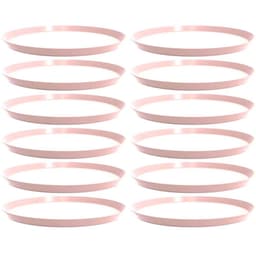 12 Bandejas Redondas 34cm Rosa Buffet Festa Doce Salgado Crippa Bubble