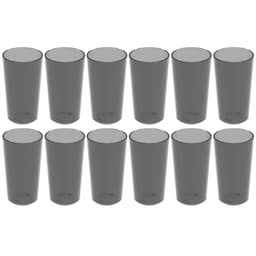 12 Copos Alto 500ml Fumê Plástico Escolar Refeitório Lanche Restaurante Crippa