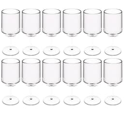 12 Taças para Vinho Água Drinks 250ml Crippa Plástico Resistente Transparente