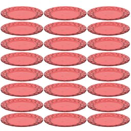 24 Pratos Vermelho 19cm Bandeja para Servir Mesa Posta Porções Aperitivos Crippa