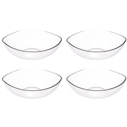 4 Saladeiras Tigela Trio Plástica Transparente Crippa Salada Pipoca Doces Sobremesa