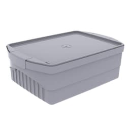 Caixa Organizadora 8L Code Crippa Com Tampa E Travas Laterais Grafite Empilhável