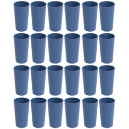 Conjunto 24 Copos Altos de Plástico 500ml Azul Madrugada Refeitório Escolar Lanche Crippa