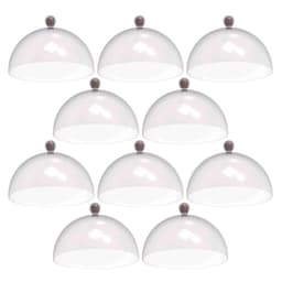 Conjunto 8 Cúpulas para Bolos Doces de Plástico 30cm Amêndoa Padaria Hotel Crippa