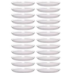Kit 24 Bandejas Redondas 34cm Poliestireno Doce Salgado Buffet Incolor Crippa Glassy