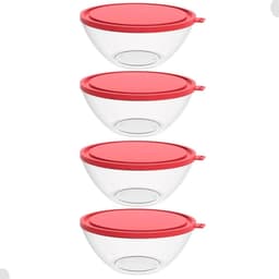 Kit 4 Potes Plásticos com Tampa 2,3L Redondo Crippa Bacia Alimentos Frutas
