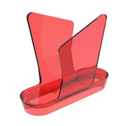 Kit 48 Porta Guardanapos Vermelho Transparente de Mesa Plástico Crippa Restaurante Cafeteria