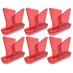 Kit 6 Porta Guardanapos de Mesa Vermelho Transparente Crippa Café Restaurante Lanchonete