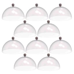 Kit 8 Cúpulas de Plástico 25cm para Doces Bolos Tortas Amêndoa Padaria Hotel Crippa