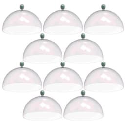 Kit 8 Cúpulas de Plástico 30cm Bolos Tortas Doces Padaria Café Hotel Verde Menta Crippa