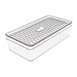 Organizador de Geladeira com Tampa 2,8L Médio Transparente Frutas Legumes Crippa