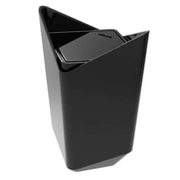 Porta Algodão Cotonete com Tampa Preto Prisma Crippa Organizador Pia Banheiro