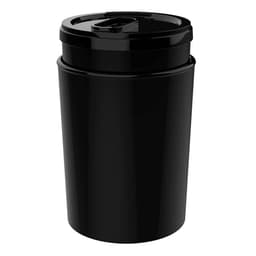 Porta Algodão e Cotonete com Tampa Stone Crippa Preto Pia Bancada Banheiro