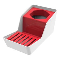 Porta Detergente com Suporte para Sabão e Esponja Branco e Vermelho Smart Crippa Pia