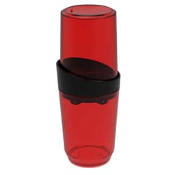 Porta Escova de Dentes com Tampa Crippa Vermelho Transparente Banheiro Lavabo Pia