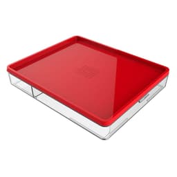 Pote com Divisórias e Tampa 1L Crippa Marmita Retangular 23,5x19x4,5cm Vermelho