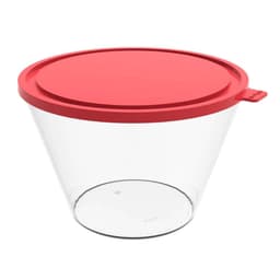 Pote com Tampa 3,8L Redondo Crippa Porta Mantimentos Transparente e Vermelho Plástico
