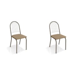 Conjunto com 2 Cadeiras Noruega Nickel e Capuccino