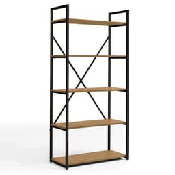 Estante para Escritório Fahen Freijó e Preta 150 cm