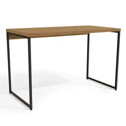 Mesa de Escritório Clécio Industrial Freijó e Preta 118 cm