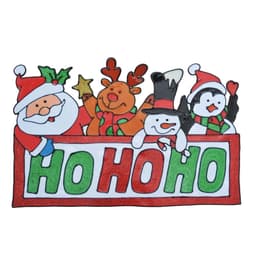 Adesivo de Natal em Gel Ho Ho Ho Vermelho 35x42 cm