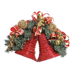 Arranjo Enfeite Sino De Natal P/ Decoração 35x50 Cm Vermelha