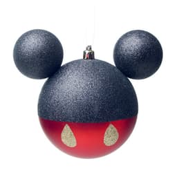 Bola Árvore Natal Mickey Decoração 10Cm 2 Unidades Vermelha