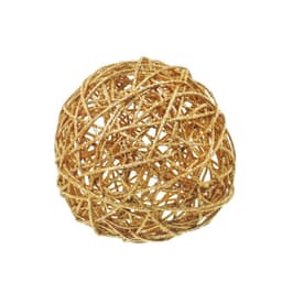 Bola Rattan Decoração Natal 20Cm Dourado