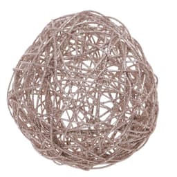 Bola Rattan Decoração Natalina 20 Cm Cor Nude Peso 360 G
