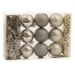Conjunto com 11 Enfeites de Natal Bolas Prateado