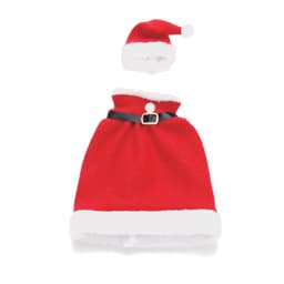 Conjunto com 2 Capas para Garrafas Mamãe Noel Vermelho