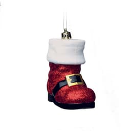 Conjunto com 2 Enfeites de Natal Bota Vermelho 10 cm