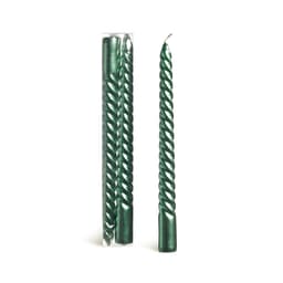 Conjunto com 2 Velas Decorativas Espiral Verde