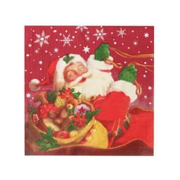 Conjunto com 20 Guardanapos de Natal Papai Noel Vermelho